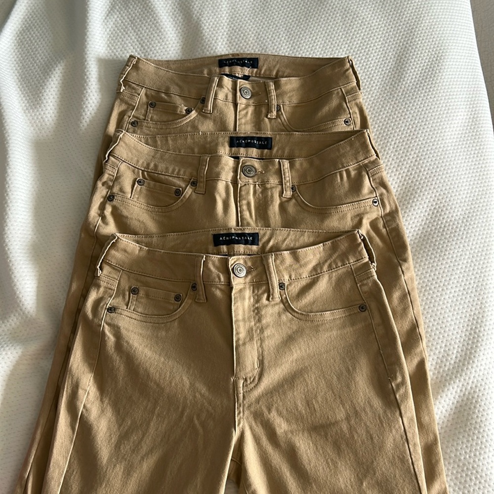 3 pairs Aeropostale High Rise Jeggings size 6